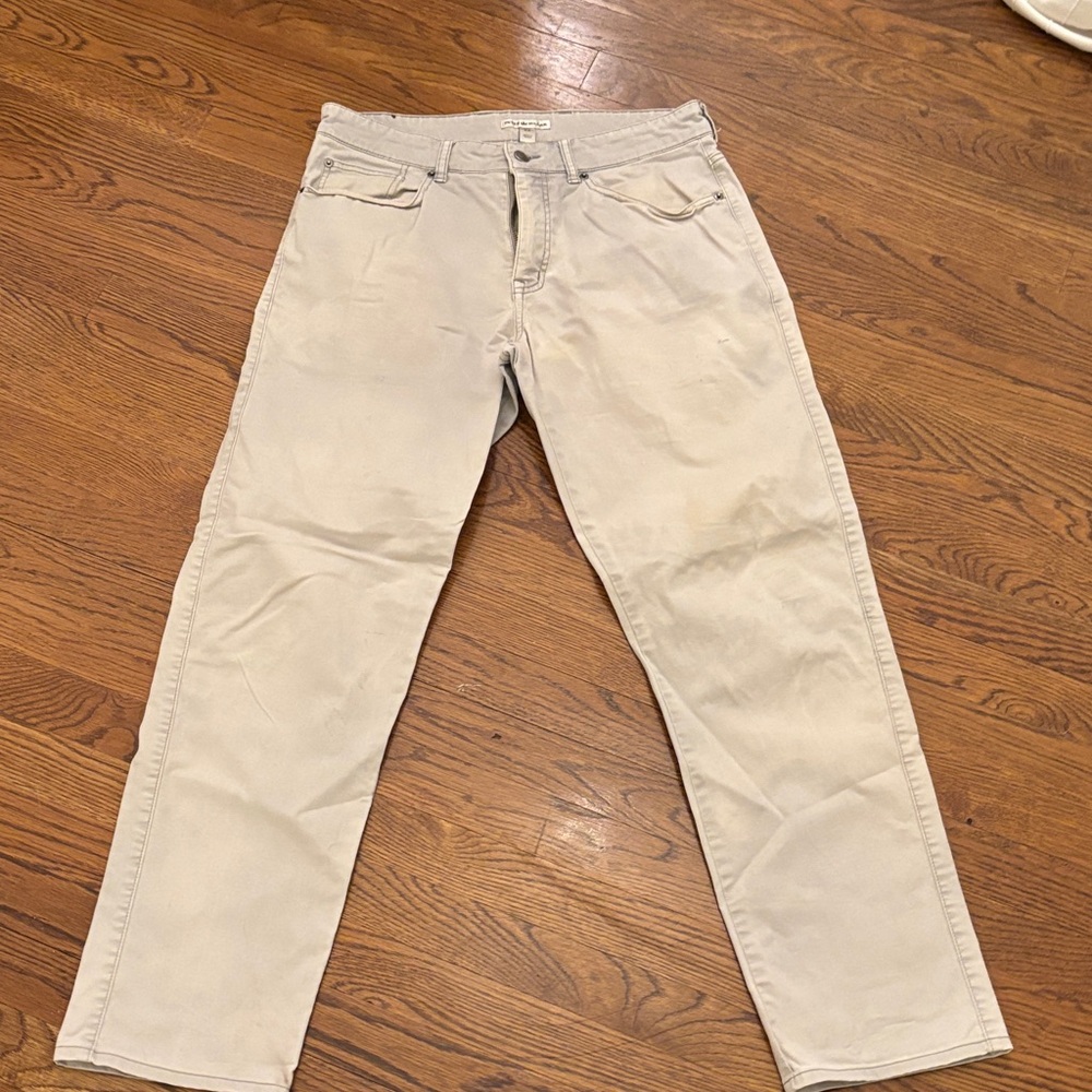 Peter Millar Light Tan Men's Straight Jeans